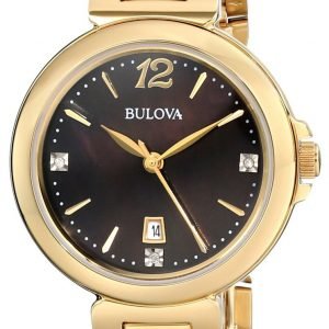 Bulova Diamond 97p107 Kello Ruskea / Kullansävytetty Teräs