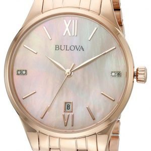 Bulova Diamond 97p113 Kello Hopea / Punakultasävyinen