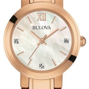 Bulova Diamond 97p115 Kello Valkoinen / Punakultasävyinen