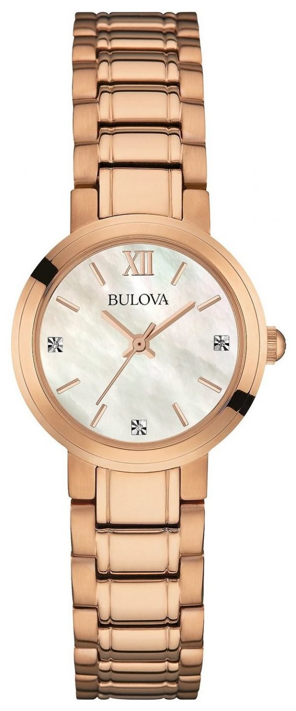 Bulova Diamond 97p115 Kello Valkoinen / Punakultasävyinen