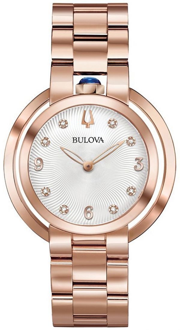 Bulova Diamond 97p130 Kello Hopea / Punakultasävyinen