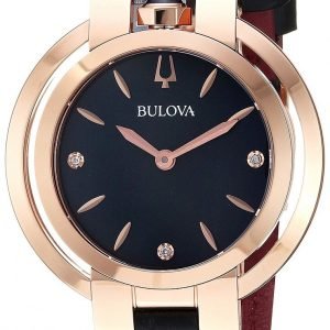 Bulova Diamond 97p139 Kello Musta / Nahka