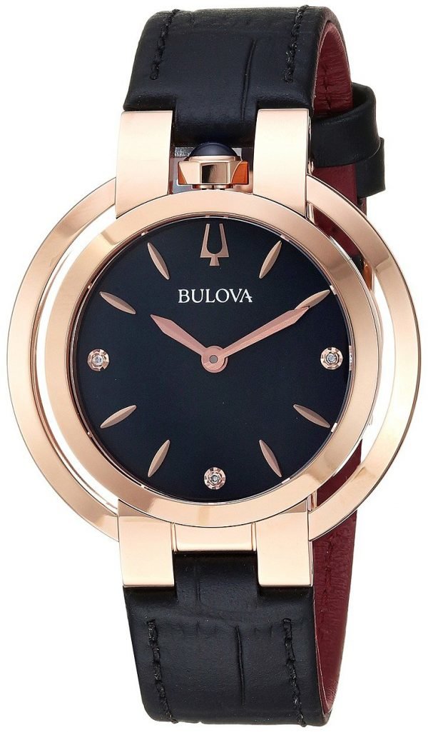 Bulova Diamond 97p139 Kello Musta / Nahka