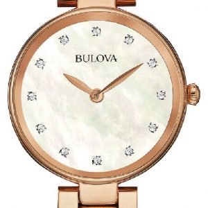 Bulova Diamond 97s111 Kello Valkoinen / Punakultasävyinen