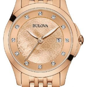 Bulova Diamond 97s112 Kello Punakultaa / Punakultasävyinen