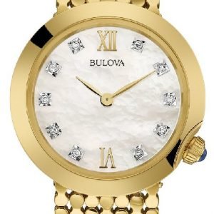 Bulova Diamond 97s114 Kello Hopea / Kullansävytetty Teräs