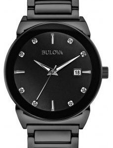 Bulova Diamond 98d121 Kello Musta / Teräs