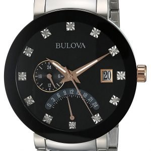 Bulova Diamond 98d129 Kello Musta / Punakultasävyinen