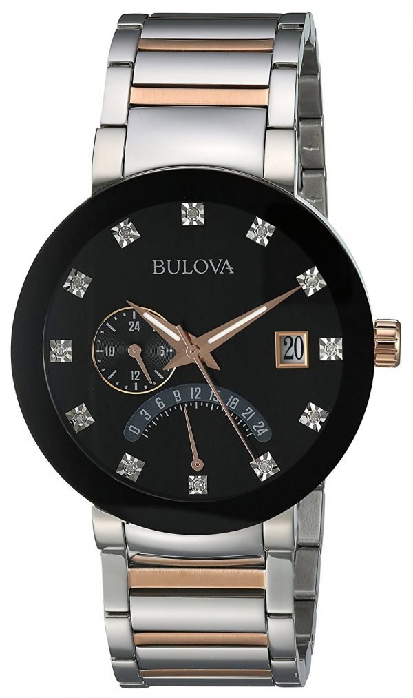 Bulova Diamond 98d129 Kello Musta / Punakultasävyinen