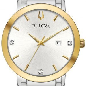 Bulova Diamond 98d151 Kello Hopea / Kullansävytetty Teräs