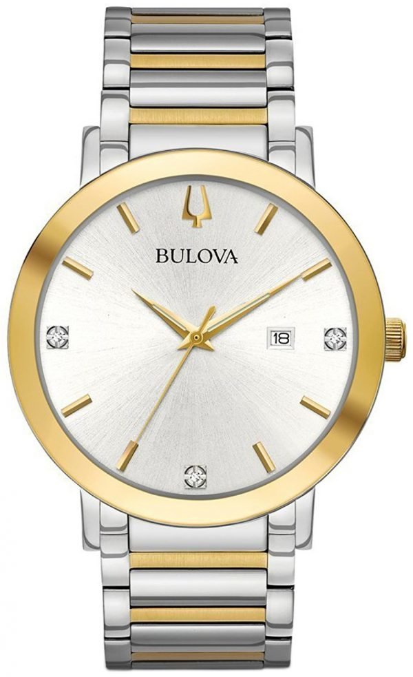 Bulova Diamond 98d151 Kello Hopea / Kullansävytetty Teräs