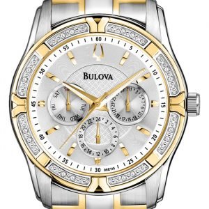 Bulova Diamond 98e112 Kello Hopea / Kullansävytetty Teräs