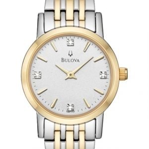 Bulova Diamond 98p115 Kello Hopea / Kullansävytetty Teräs