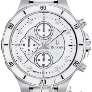 Bulova Diamond 98p125 Kello Valkoinen / Keraaminen
