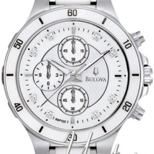 Bulova Diamond 98p125 Kello Valkoinen / Keraaminen