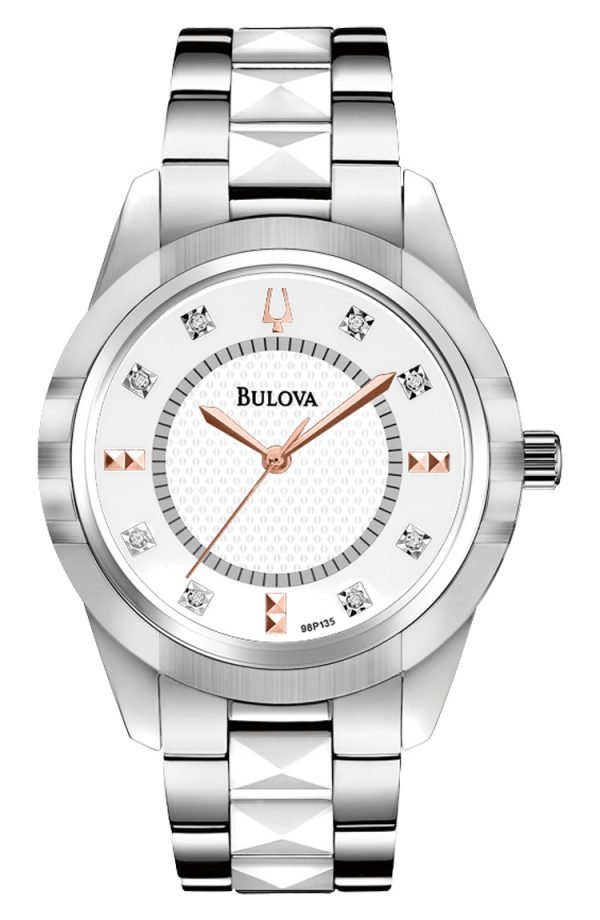 Bulova Diamond 98p135 Kello Hopea / Teräs