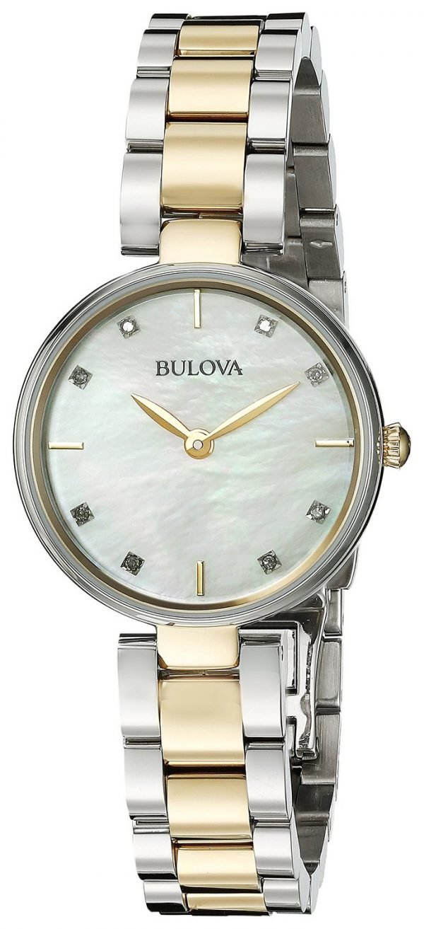 Bulova Diamond 98p146 Kello Hopea / Kullansävytetty Teräs