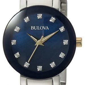 Bulova Diamond 98p157 Kello Sininen / Kullansävytetty Teräs