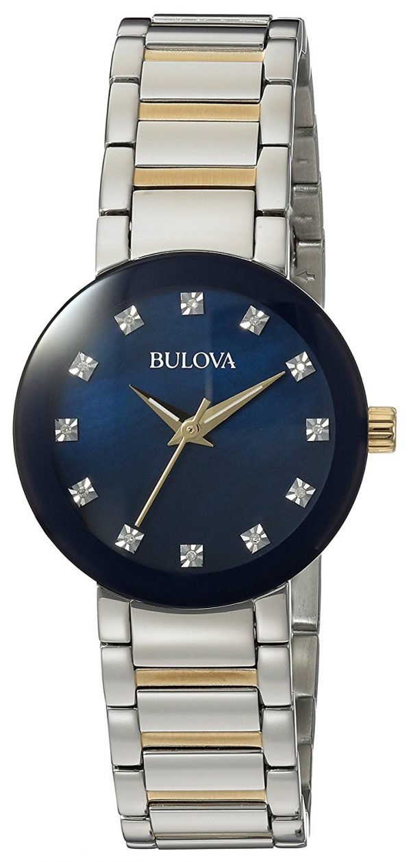 Bulova Diamond 98p157 Kello Sininen / Kullansävytetty Teräs