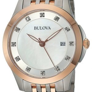 Bulova Diamond 98p162 Kello Valkoinen / Punakultasävyinen