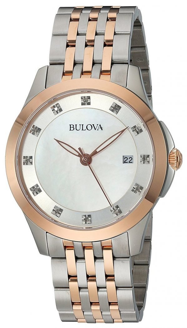 Bulova Diamond 98p162 Kello Valkoinen / Punakultasävyinen