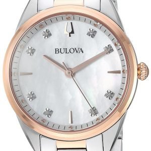 Bulova Diamond 98p183 Kello Valkoinen / Punakultasävyinen