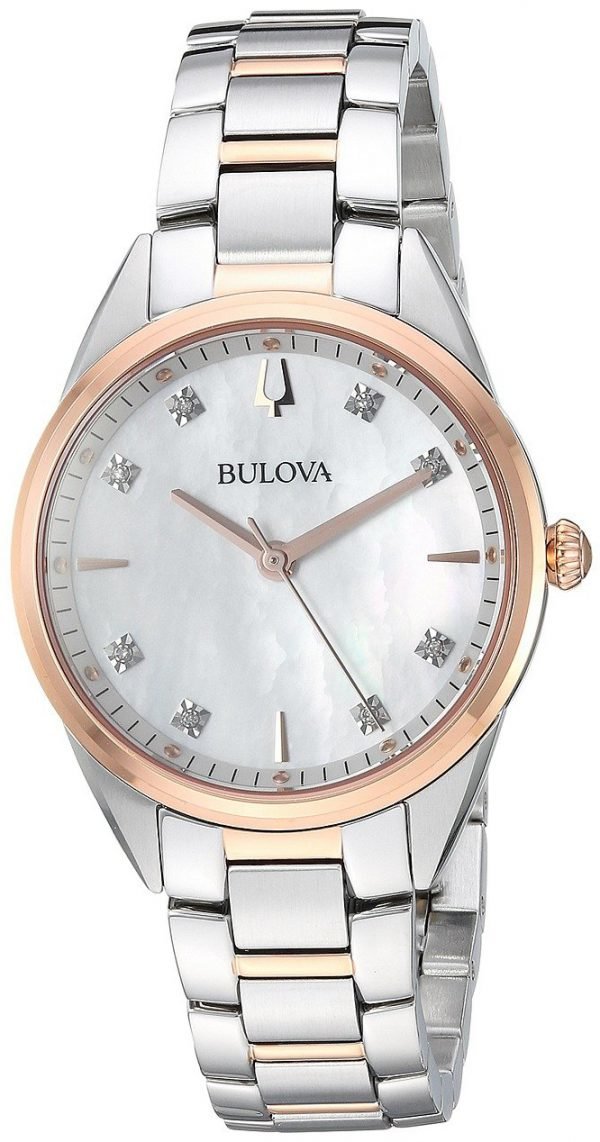 Bulova Diamond 98p183 Kello Valkoinen / Punakultasävyinen