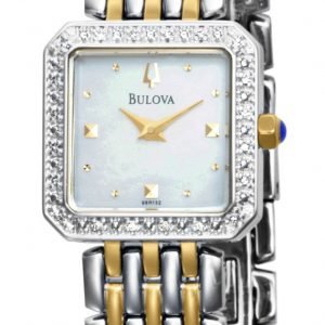 Bulova Diamond 98r132 Kello Valkoinen / Kullansävytetty Teräs