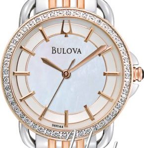 Bulova Diamond 98r144 Kello Valkoinen / Punakultasävyinen