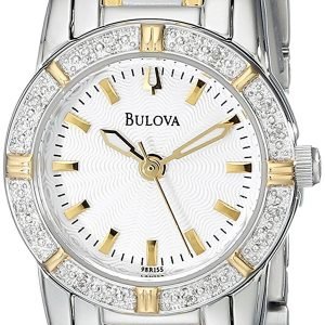 Bulova Diamond 98r155 Kello Hopea / Kullansävytetty Teräs