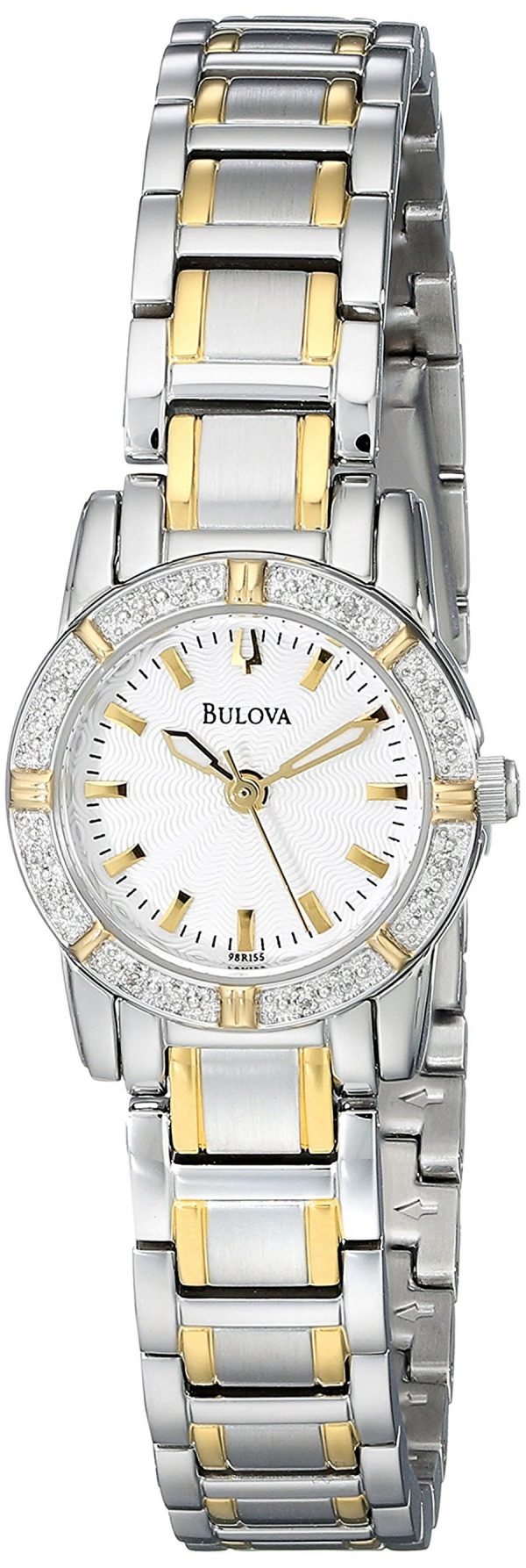 Bulova Diamond 98r155 Kello Hopea / Kullansävytetty Teräs