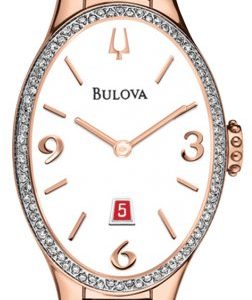 Bulova Diamond 98r198 Kello Valkoinen / Nahka