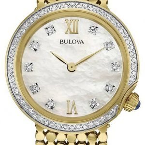 Bulova Diamond 98r218 Kello Hopea / Kullansävytetty Teräs