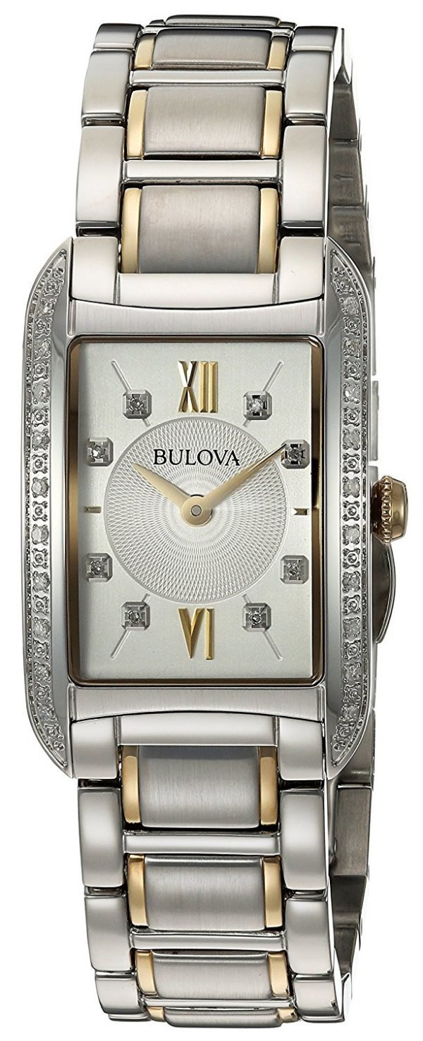 Bulova Diamond 98r227 Kello Hopea / Kullansävytetty Teräs