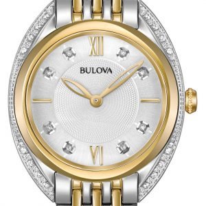 Bulova Diamond 98r229 Kello Hopea / Kullansävytetty Teräs