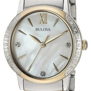 Bulova Diamond 98r231 Kello Valkoinen / Kullansävytetty Teräs