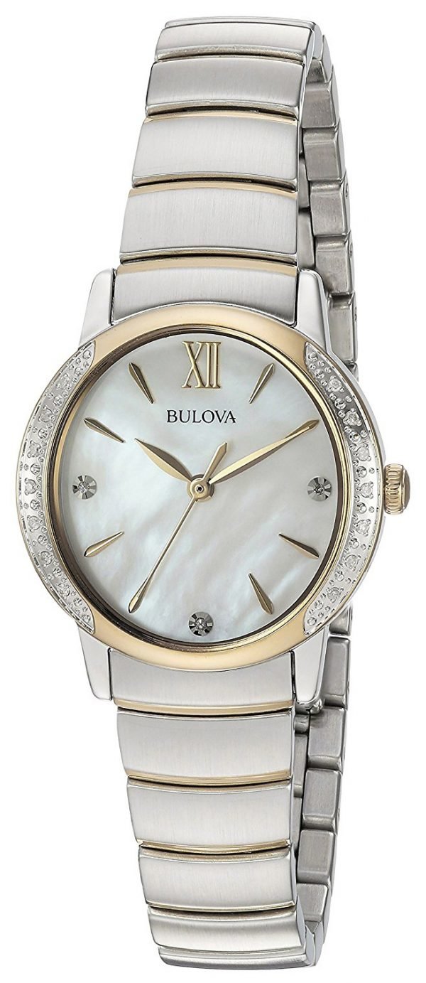 Bulova Diamond 98r231 Kello Valkoinen / Kullansävytetty Teräs