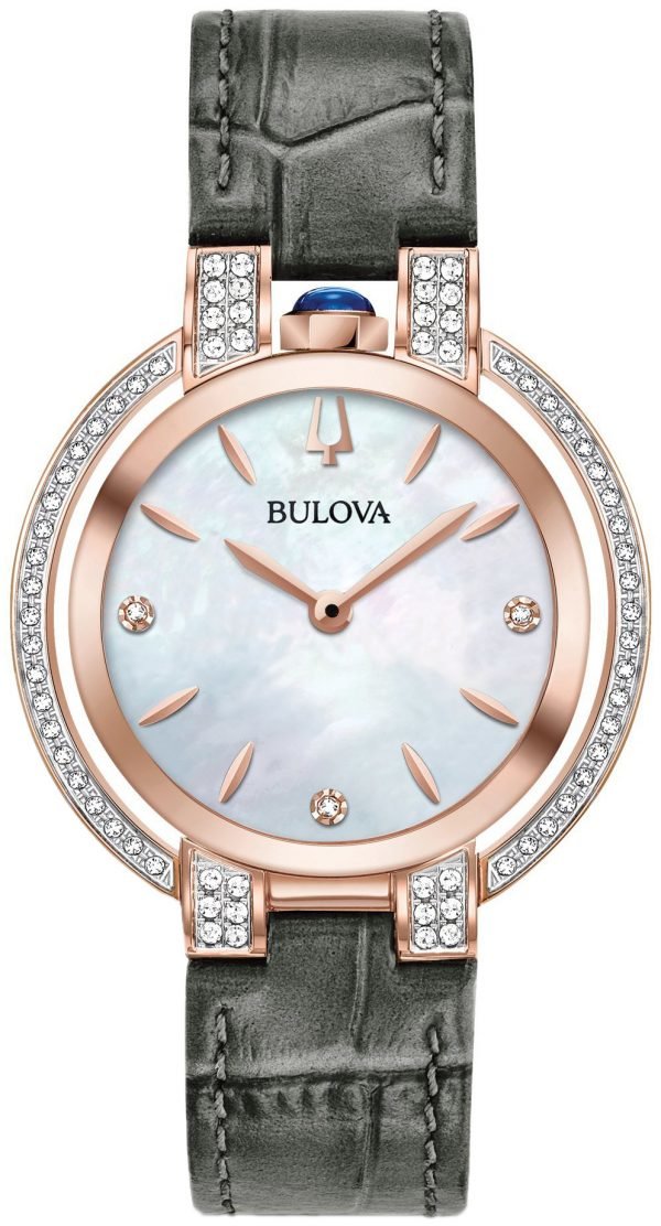 Bulova Diamond 98r268 Kello Valkoinen / Nahka