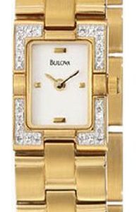 Bulova Diamond 98r64 Kello Valkoinen / Kullansävytetty Teräs