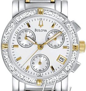 Bulova Diamond 98r98 Kello Valkoinen / Kullansävytetty Teräs