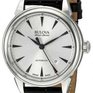 Bulova Dress 63b173 Kello Hopea / Nahka