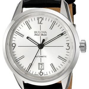 Bulova Dress 63b176 Kello Hopea / Nahka