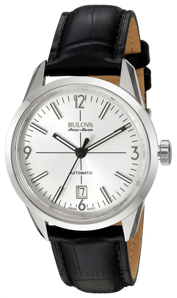 Bulova Dress 63b176 Kello Hopea / Nahka