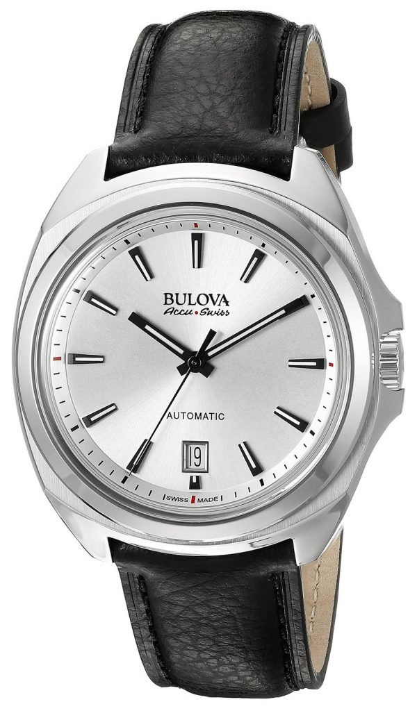 Bulova Dress 63b184 Kello Hopea / Nahka