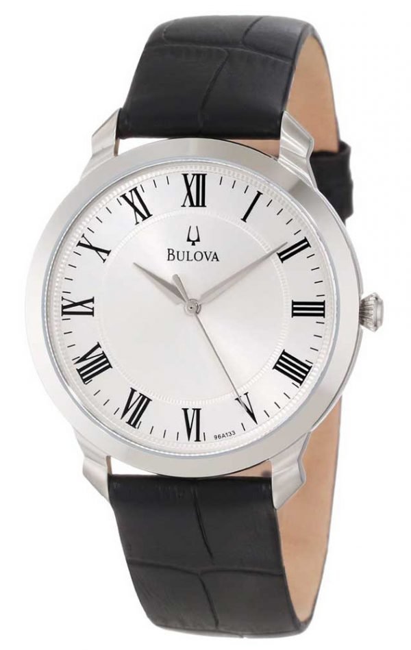 Bulova Dress 96a133 Kello Hopea / Nahka