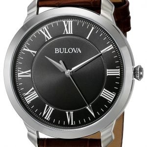 Bulova Dress 96a184 Kello Musta / Nahka