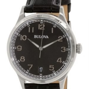 Bulova Dress 96b233 Kello Musta / Nahka