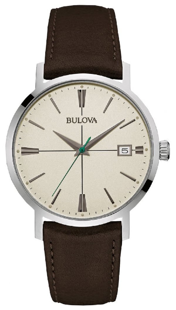 Bulova Dress 96b242 Kello Beige / Nahka