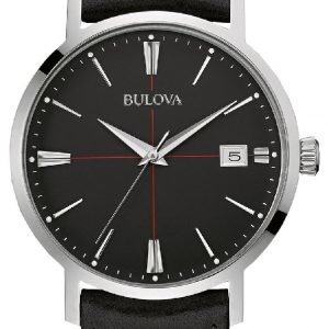 Bulova Dress 96b243 Kello Musta / Nahka