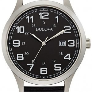 Bulova Dress 96b276 Kello Musta / Nahka